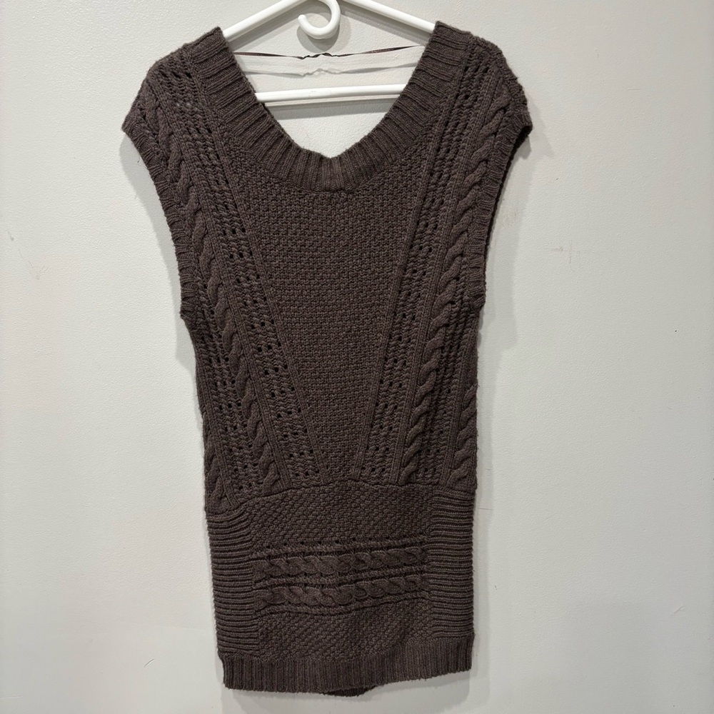 Free People Wool Alpaca Blend Cable Knit Mini Dress Womenβs Size Small